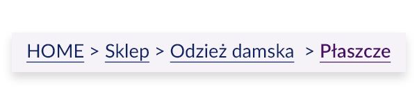 Przykład menu breadcrumbs